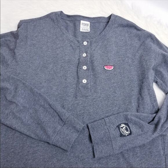 VS Pink Logo Watermelon Embroidered Long Sleeves - Picture 7 of 8